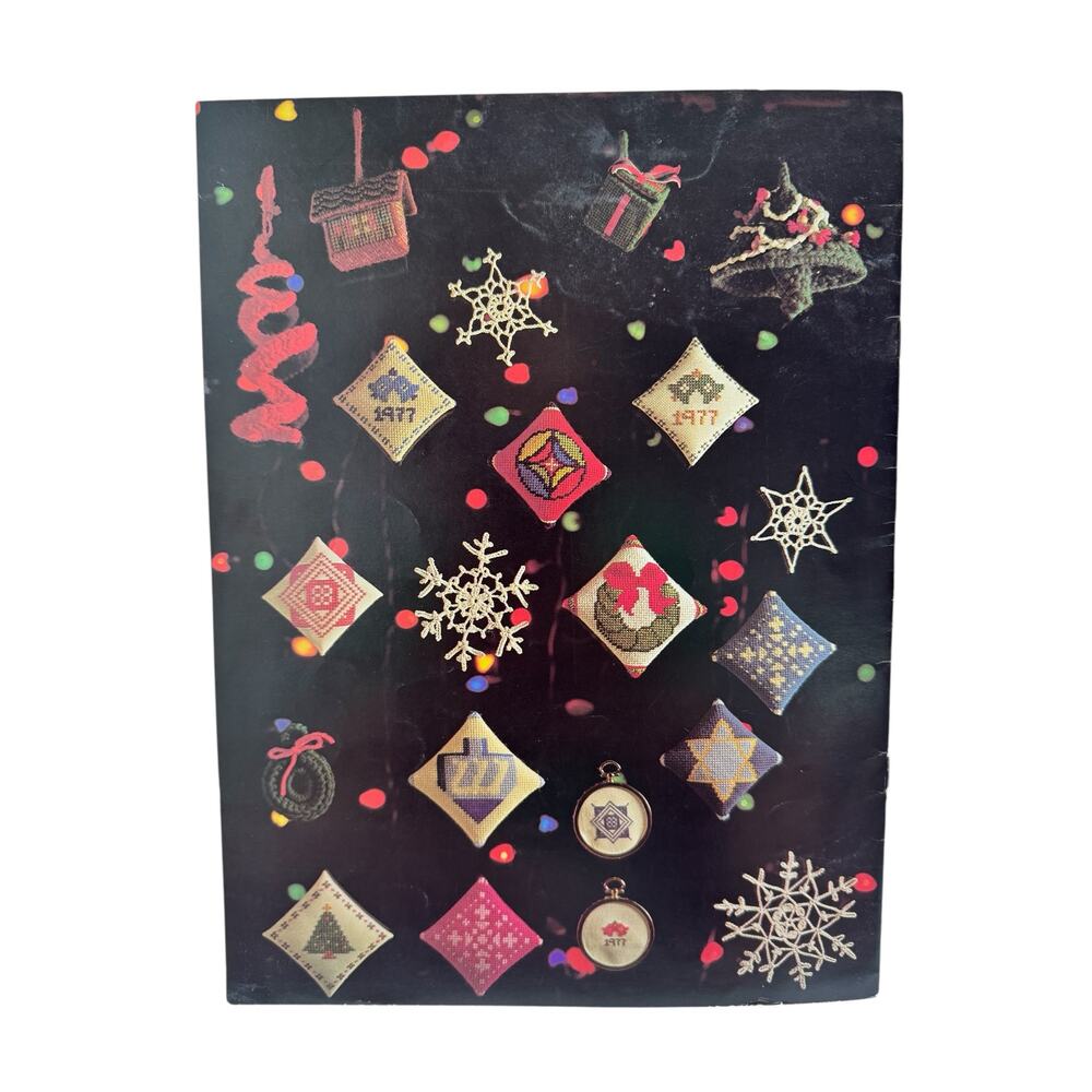 Vintage Holiday Ornaments Design Leaflet Knit Crochet Cross Stitch Needlepoint - Picture 3 of 3